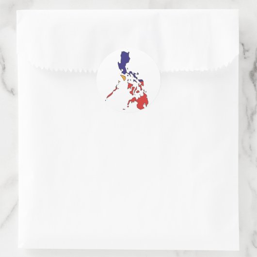 Flaggenplan der Philippinen Runder Aufkleber (Tasche)