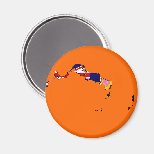 Flaggenplan für Turks und Caicos Magnet (Vorderseite/Rückseite)