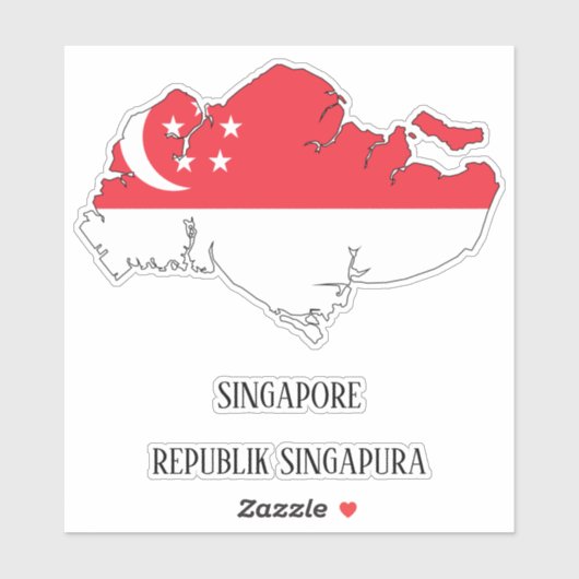 Flaggenplan Singapurs Aufkleber (Blatt)
