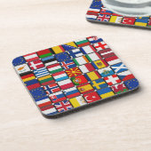 Flaggenplätze auf Square Cork-Untersetzer (Set von Untersetzer (Linke Seite)