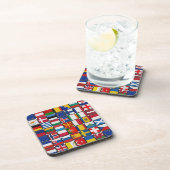 Flaggenplätze auf Square Cork-Untersetzer (Set von Untersetzer (Rechte Seite)