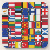 Flaggenplätze auf Square Cork-Untersetzer (Set von Untersetzer (Vorderseite)