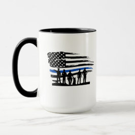 Flaggenpolizei mit dünner blauer Linie Tasse