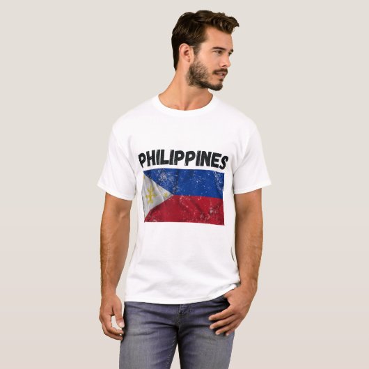 Flaggenpreis der Vintagen Philippinen T-Shirt (Vorne ganz)