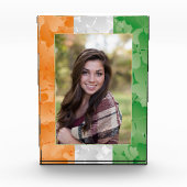 Flaggenrahmen des St. Patrick's Day Irish Kleeblat Fotoblock (Vorderseite)