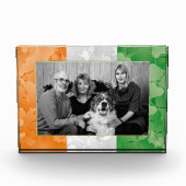 Flaggenrahmen des St. Patrick's Day Irish Kleeblat Fotoblock (Vorderseite)