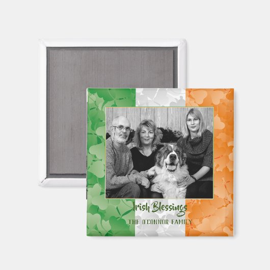 Flaggenrahmen des St. Patrick's Day Irish Kleeblat Magnet (Vorderseite/Rückseite)