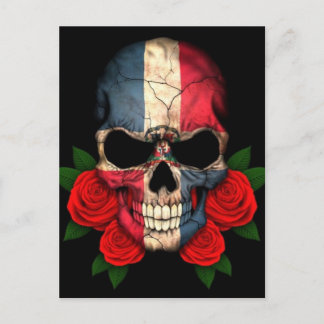 Flaggenschädel der Dominikanischen Republik mit Ro Postkarte