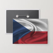 Flaggenschaltfläche der Tschechischen Republik Button (Vorderseite/Rückseite)