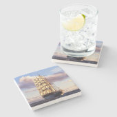 Flaggenschiffs-Einstellungssegel in Meer Steinuntersetzer (Seitenansicht)