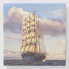 Flaggenschiffs-Einstellungssegel in Meer Steinuntersetzer