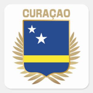 Flaggenschild Curacao Quadratischer Aufkleber