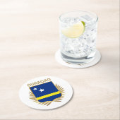 Flaggenschild Curacao Runder Pappuntersetzer (Vor Ort)