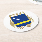 Flaggenschild Curacao Runder Pappuntersetzer (Angewinkelt)
