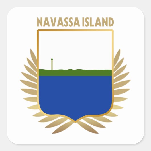 Flaggenschild der Navassa Quadratischer Aufkleber (Vorderseite)