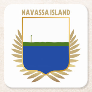 Flaggenschild der Navassa Rechteckiger Pappuntersetzer
