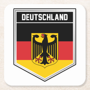 Flaggenschild Deutschland Rechteckiger Pappuntersetzer