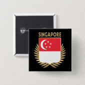 Flaggenschild Singapurs Button (Vorne & Hinten)