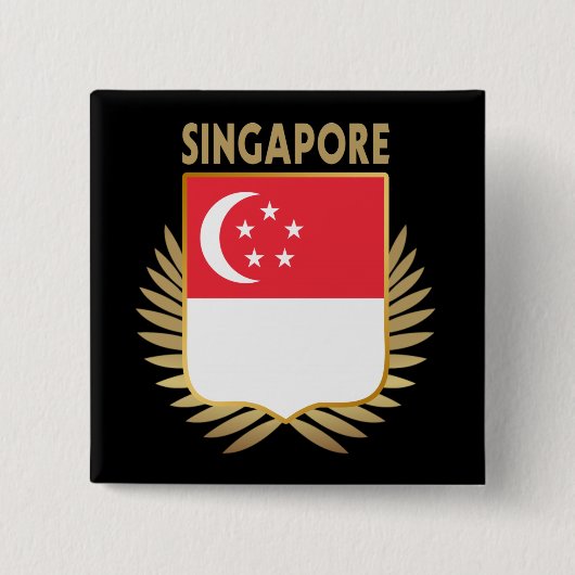 Flaggenschild Singapurs Button (Vorderseite)