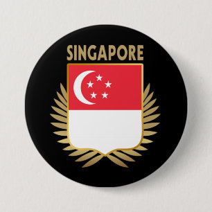 Flaggenschild Singapurs Button