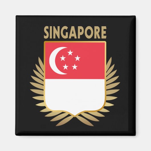 Flaggenschild Singapurs Magnet (Vorne)
