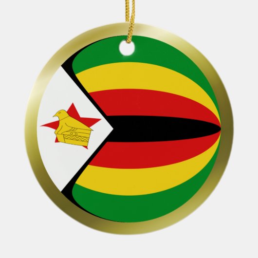 Flaggenschmuck von Simbabwe Keramikornament (Vorne)