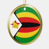 Flaggenschmuck von Simbabwe Keramikornament (Links)