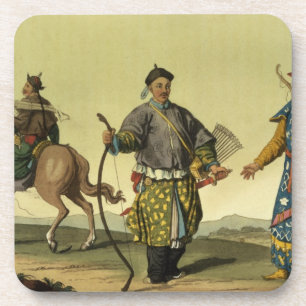 Flaggensoldaten des Mongolian-acht von Chings Getränkeuntersetzer