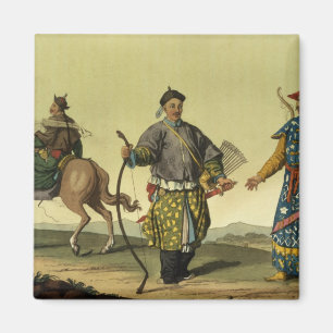 Flaggensoldaten des Mongolian-acht von Chings Magnet