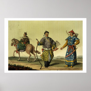 Flaggensoldaten des Mongolian-acht von Chings Poster