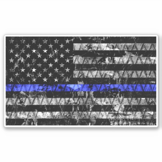 Flaggenstaat der "Thin Blue Line" Aufkleber (Vorderseite)