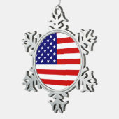 Flaggenstaat der USA Schneeflocken Zinn-Ornament (Rechts)