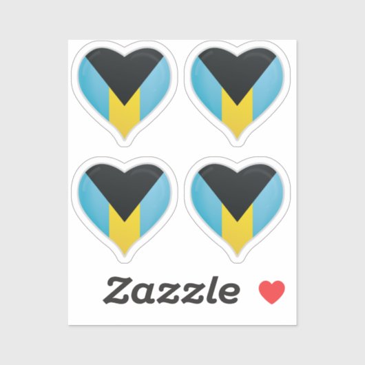 Flaggenstempel der Bahamas-Liebe Aufkleber (Blatt)