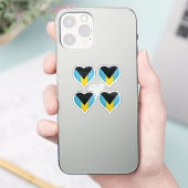 Flaggenstempel der Bahamas-Liebe Aufkleber (Telefon)
