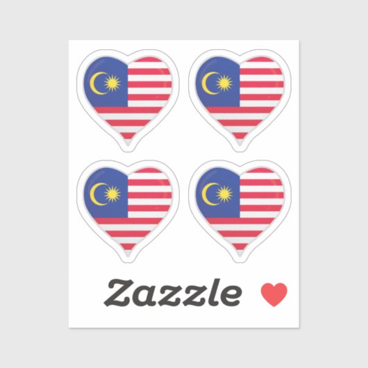 Flaggenstempel der malaysischen Liebe Aufkleber (Blatt)