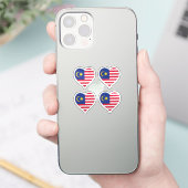 Flaggenstempel der malaysischen Liebe Aufkleber (Telefon)