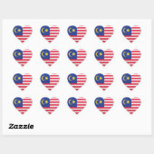 Flaggenstempel der malaysischen Liebe Herz-Aufkleber (Blatt)