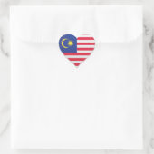 Flaggenstempel der malaysischen Liebe Herz-Aufkleber (Tasche)