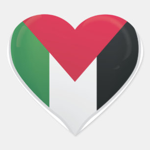 Flaggenstempel der palästinensischen Liebe Herz-Aufkleber