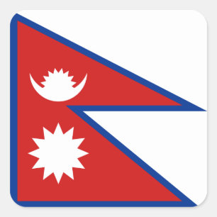 Flaggensticker für Nepal Quadratischer Aufkleber