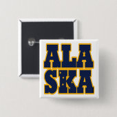 Flaggentext des Alaskan-Staates Button (Vorne & Hinten)
