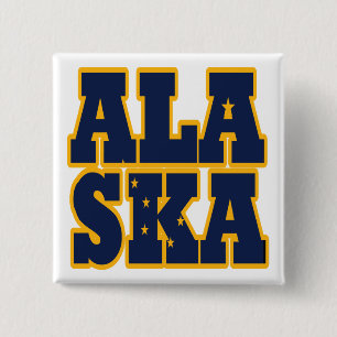 Flaggentext des Alaskan-Staates Button