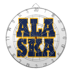 Flaggentext des Alaskan-Staates Dartscheibe