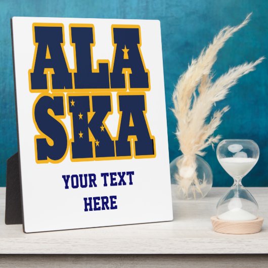 Flaggentext des Alaskan-Staates Fotoplatte (Seite)