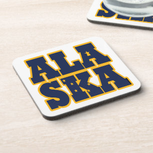 Flaggentext des Alaskan-Staates Getränkeuntersetzer