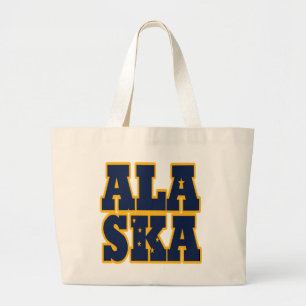 Flaggentext des Alaskan-Staates Jumbo Stoffbeutel