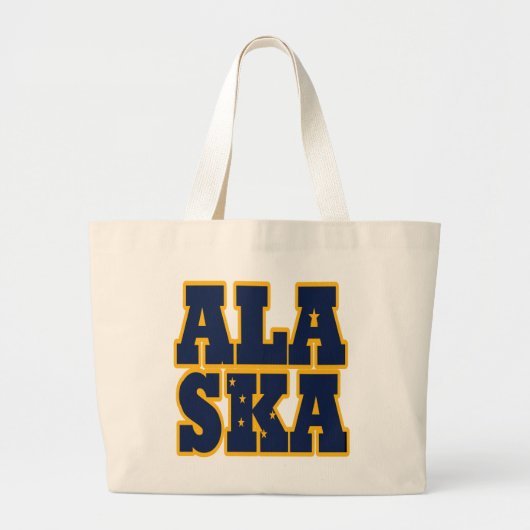 Flaggentext des Alaskan-Staates Jumbo Stoffbeutel (Vorne)