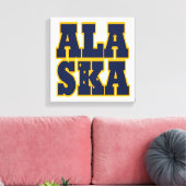 Flaggentext des Alaskan-Staates Leinwanddruck (Insitu (Wohnzimmer))