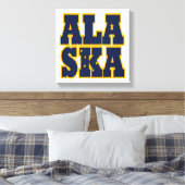 Flaggentext des Alaskan-Staates Leinwanddruck (Insitu (Schlafzimmer))