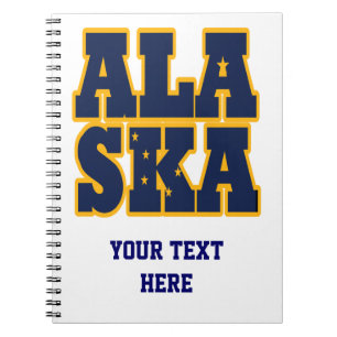 Flaggentext des Alaskan-Staates Notizblock